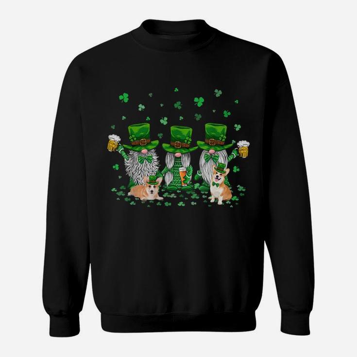 Funny Corgi Gnomes Irish St Patty's Themed Lucky Dog Gnome Sweatshirt