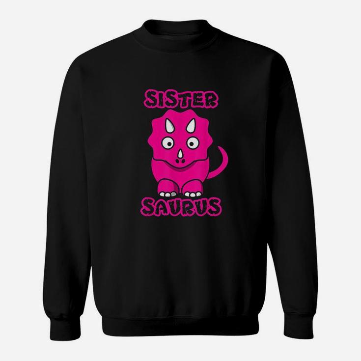 Funny Cute Kids Sister Saurus Triceratops Pink Dino Gift Sweatshirt