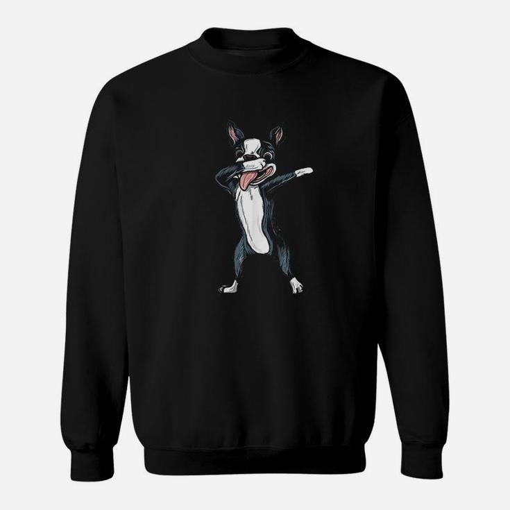 Funny Dog Dabbing Boston Terrier Dab Dance Gift Boys Girls Sweatshirt
