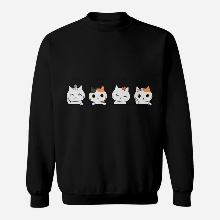 Funny French Counting Cats Un Deux Trois Cat Kittens Sweatshirt