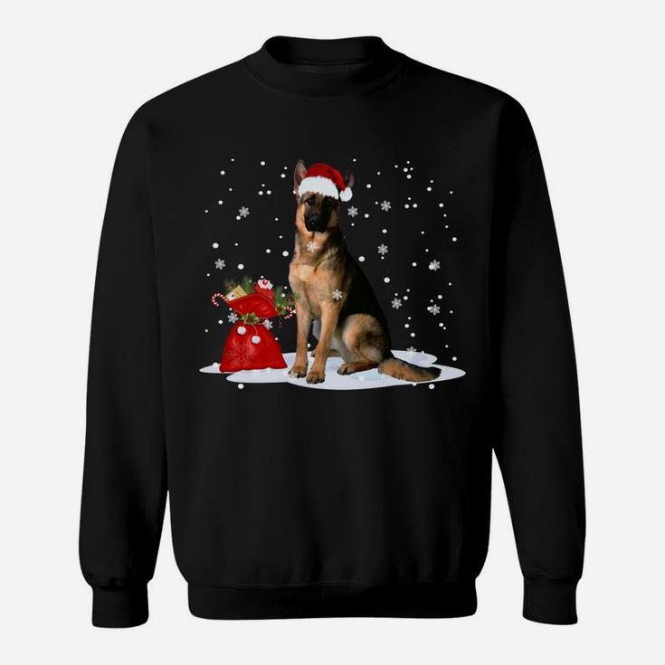 Funny German Shepherd Christmas  Santa Hat Animal Sweatshirt Sweatshirt