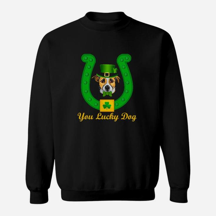 Funny Irish Leprechaun Hat Basenji Dog St Patrick's Day Sweatshirt