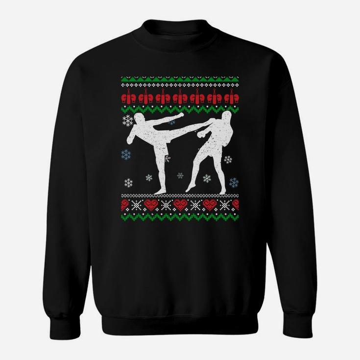 Funny Kickboxing Ugly Christmas Martial Arts Xmas Sport Sweatshirt Sweatshirt