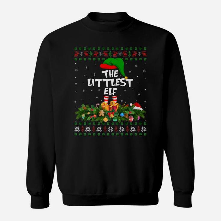 Funny Matching Family Ugly The Littlest Elf Christmas Sweatshirt