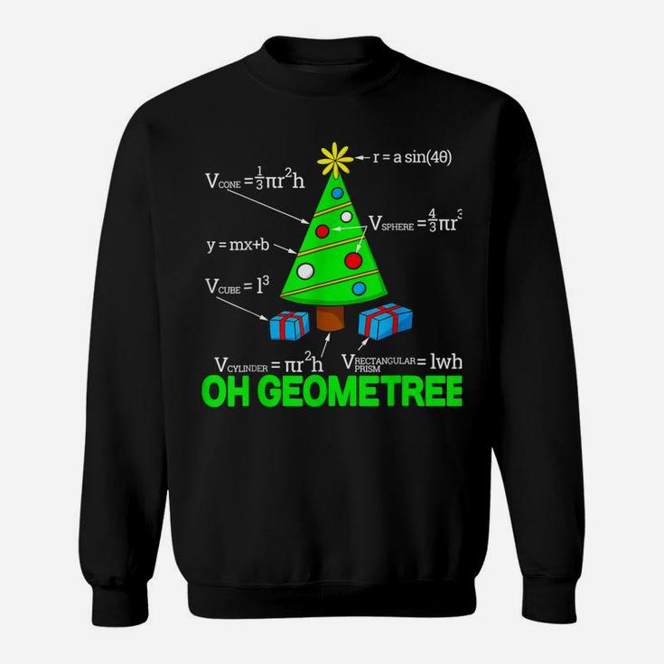 Funny Math Geometry Christmas Tree Geometree Teacher Sweatshirt