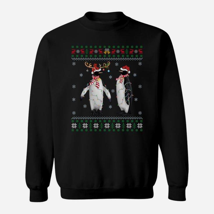 Funny Penguin Xmas Gift Santa Hat Ugly Penguin Christmas Sweatshirt Sweatshirt
