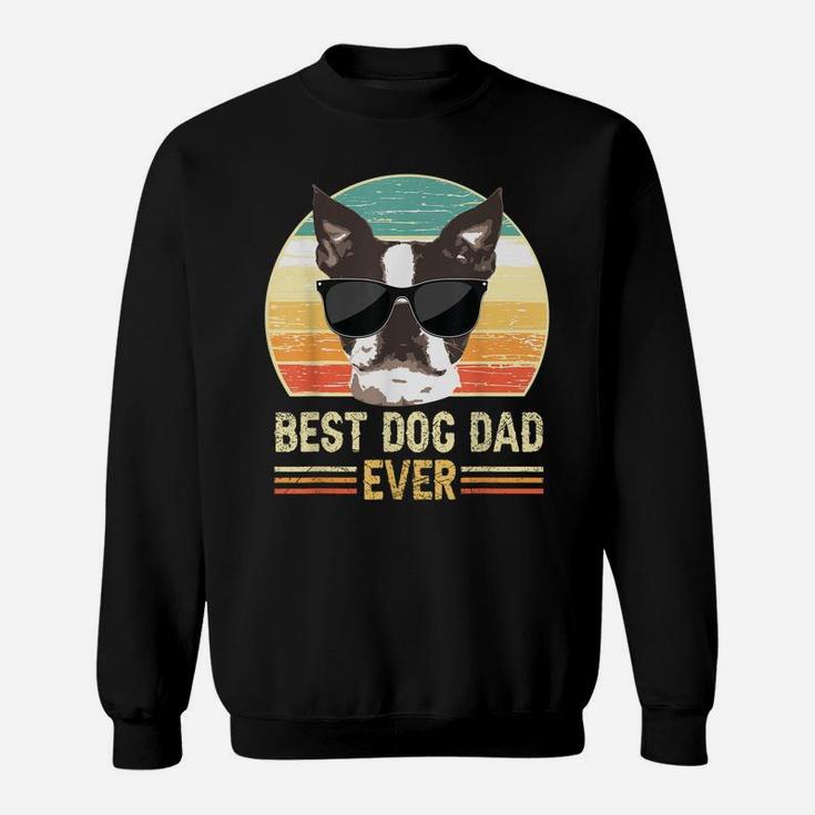 Funny Retro Best Dog Dad Ever Shirt, Dog With Sunglasses Sweatshirt