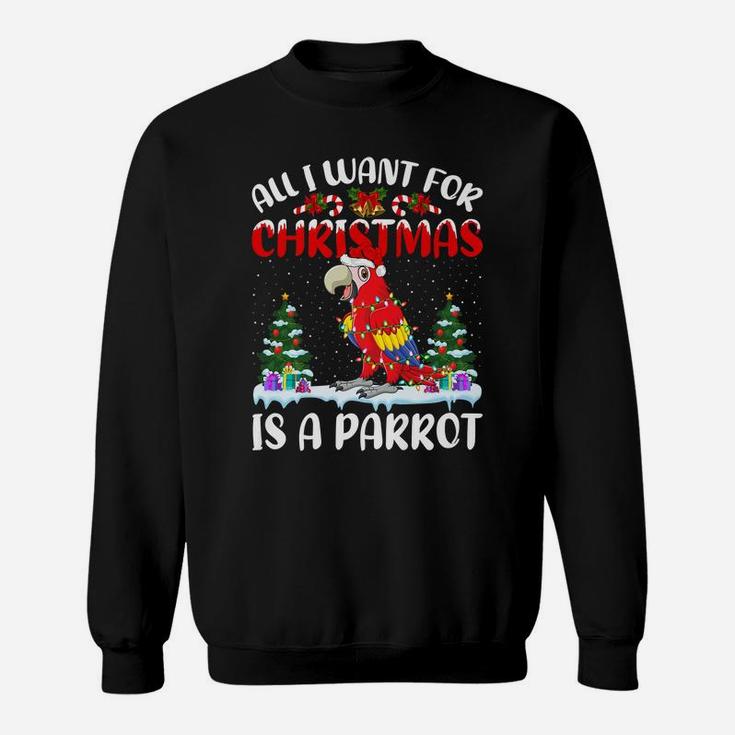 Funny Santa Hat All I Want For Christmas Is A Parrot Sweatshirt