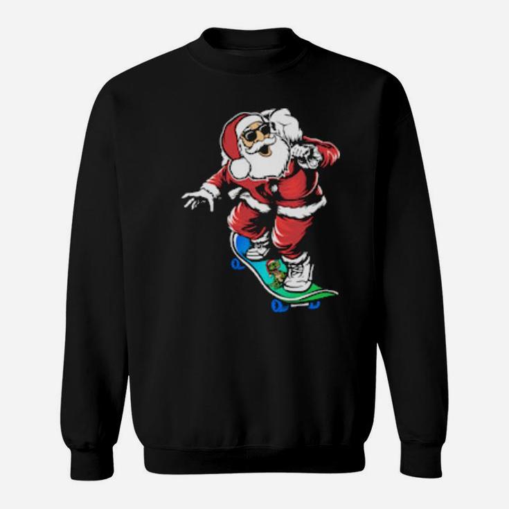 Funny Santa Skateboarding Sweatshirt