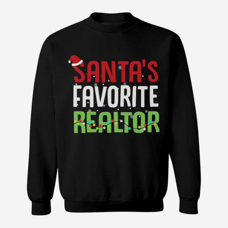 Funny Santa's Favorite Realtor Estate Agent Christmas Gift Sweatshirt