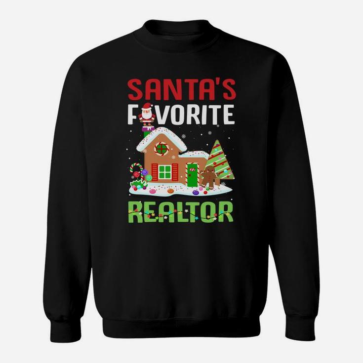 Funny Santa's Favorite Realtor Estate Agent Christmas Gift Sweatshirt