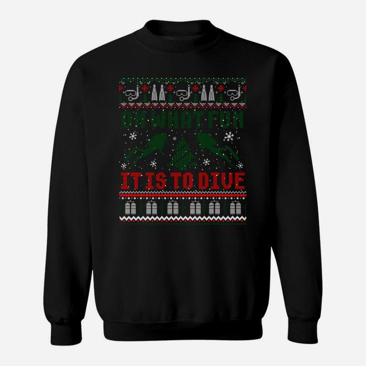 Funny Scuba Diving Diver Ugly Christmas Xmas Gifts Sweater Sweatshirt Sweatshirt