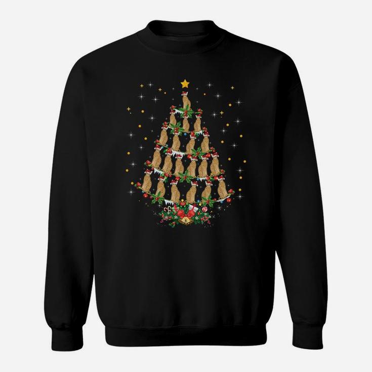 Funny Serval Animal Lover Xmas Gift Serval Christmas Tree Sweatshirt Sweatshirt