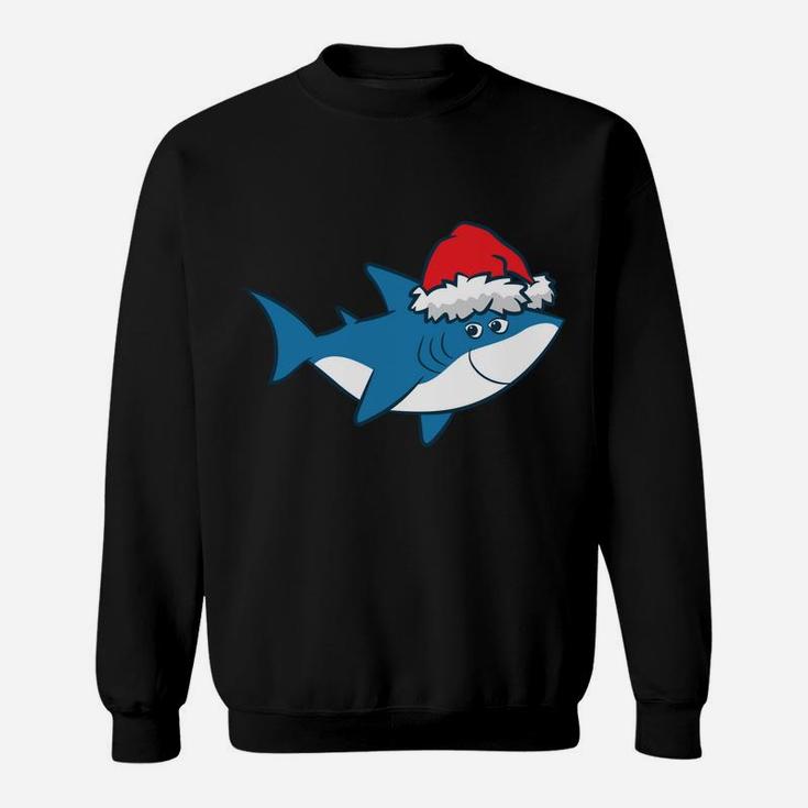 Funny Shark With Santa Hat Cute Shark Love Sharks Christmas Sweatshirt
