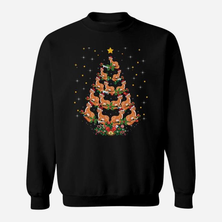 Funny Stoat Animal Lover Xmas Gift Stoat Christmas Tree Sweatshirt Sweatshirt