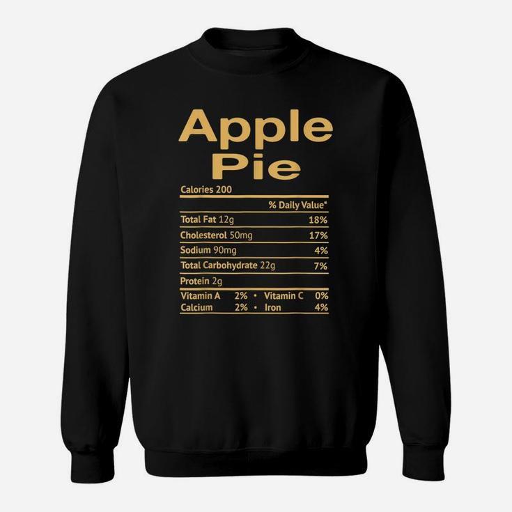 Funny Thanksgiving Christmas Food Apple Pie Nutrition Facts Sweatshirt
