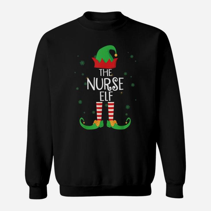 Funny The Nurse Elf Matching Family Group Gift Christmas Sweatshirt
