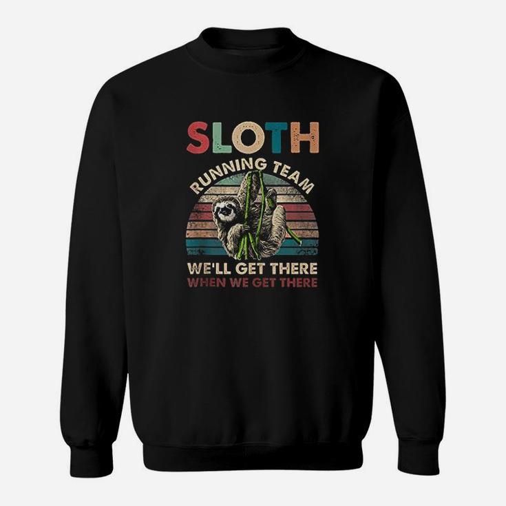 Funny Vintage Sloth Running Team Marathon Runners Jogging Sweatshirt