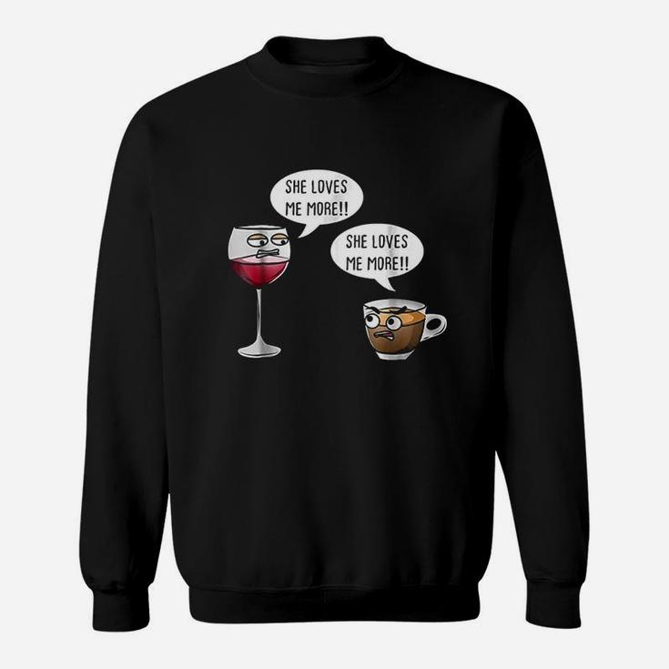 Funny Wine Vs Coffee Sweatshirt