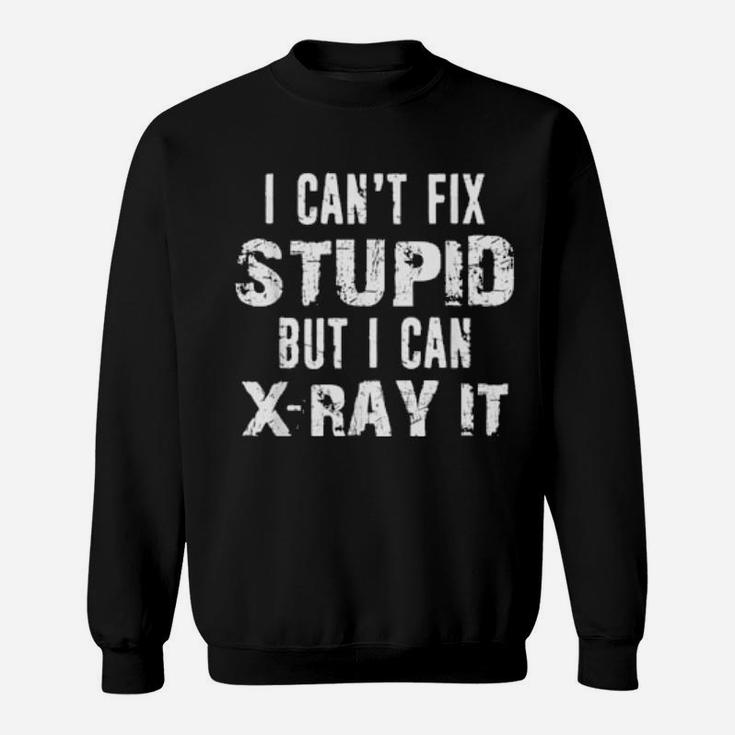 Funny X Ray Tech Distressed Typography Sweatshirt