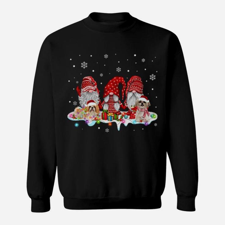 Funny Xmas Santa Shih Tzu Gnomes Sweatshirt
