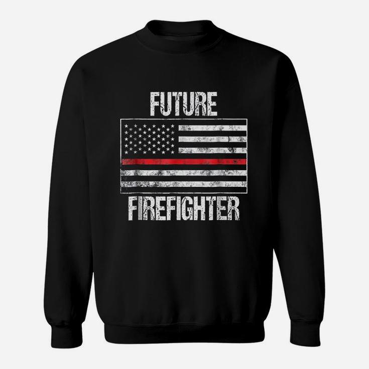 Future Firefighter Us Red Line Flag Fireman Sweatshirt