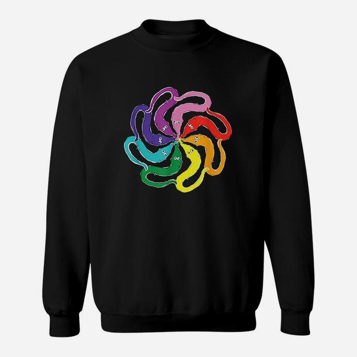 Fuzzy Worm On A String Meme Rainbow Mandala Sweatshirt
