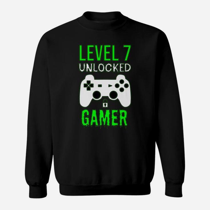 Gamer 7Th Birthday Funny Gift - Level 7 Unlocked Gamer Sweatshirt
