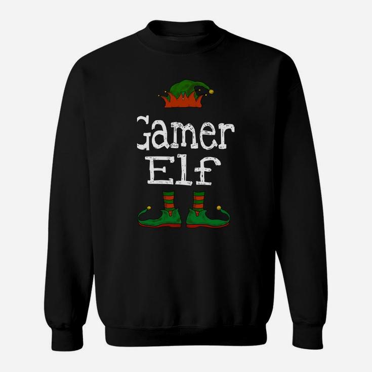 Gamer Elf Christmas Pajama Gaming Boys Girls Kids Teens Gift Sweatshirt
