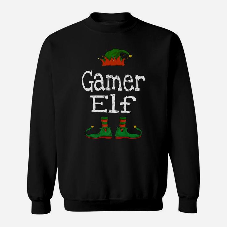 Gamer Elf Christmas Pajama Gaming Boys Girls Kids Teens Gift Sweatshirt