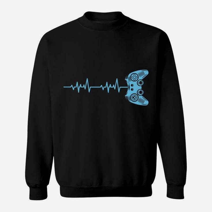 Gamer Heartbeat Lifeline Modern Video Game Controller Gift Sweatshirt