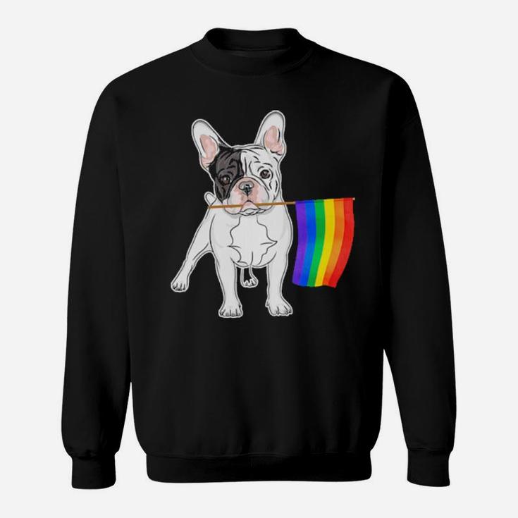 Gay Lesbian Lgbt Pride Flag French Bulldog Sweatshirt