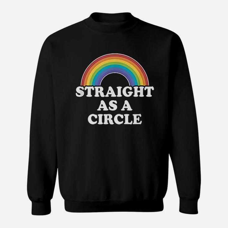 Gay Pride Men Women Lgbt Rainbow Straight As A Circle Sweatshirt
