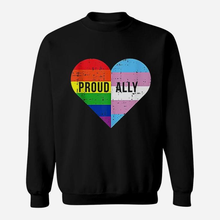 Gay Trans Transgender Heart Rainbow Flag Cool Lgbt Ally Gift Sweatshirt