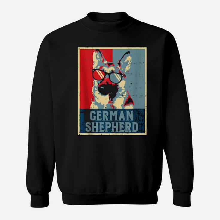German Shepherd Obama Poster Vintage Dog Owner Sweatshirt