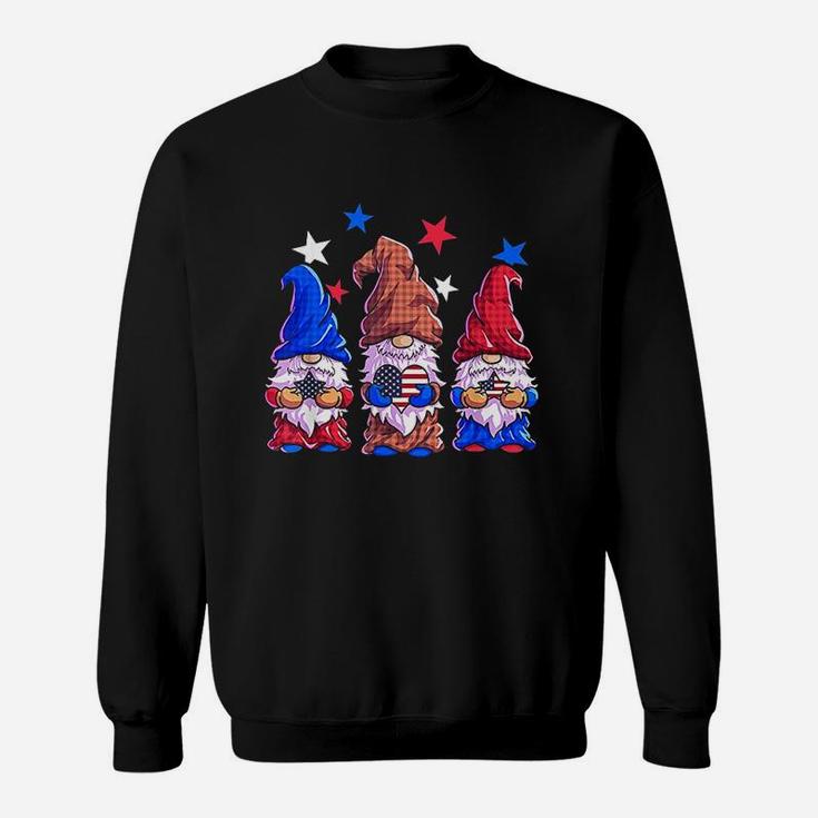 Girls American Flag Stars Gnome Sweatshirt