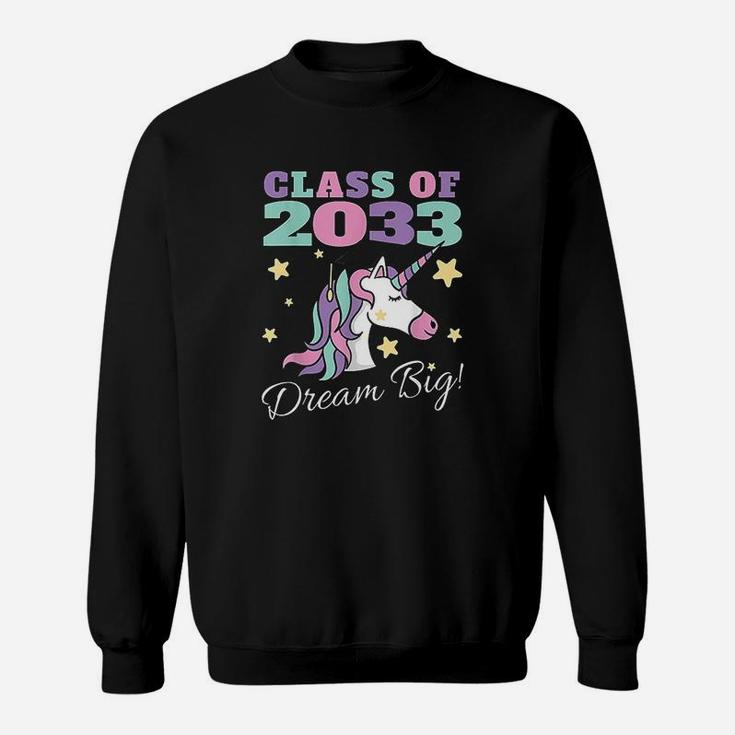 Girls Class Of 2033 Grow With Me Magical Unicorn Sweatshirt