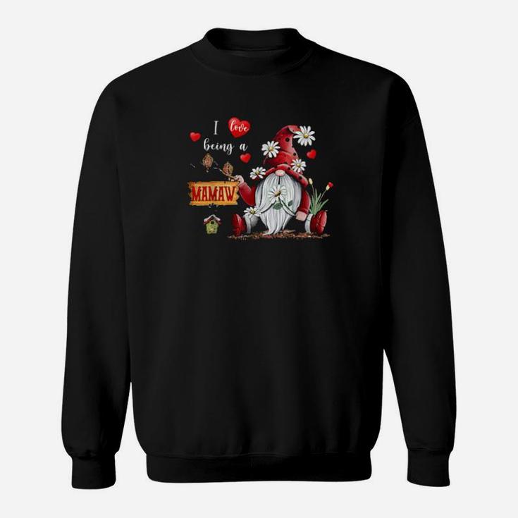 Gnome Daisy I Love Being A Mamaw Gnome Valentines Day Sweatshirt