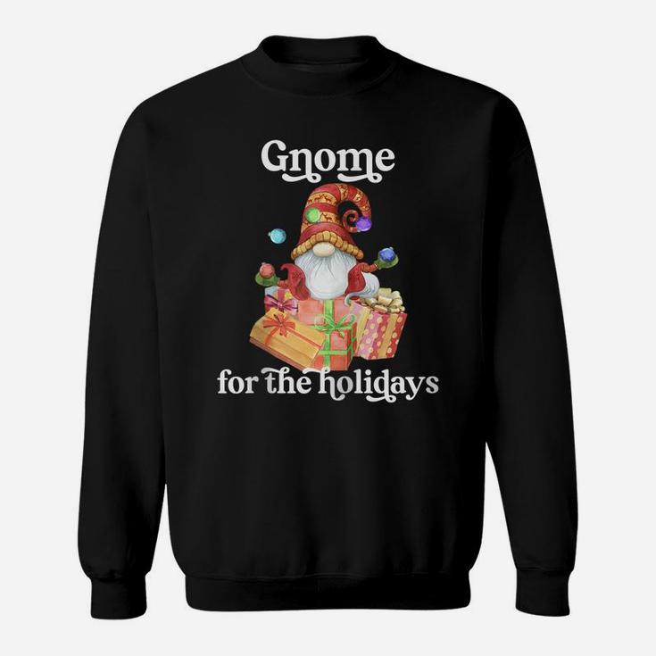 Gnome For The Holidays Funny Christmas Xmas Pajama Gift Zip Hoodie Sweatshirt