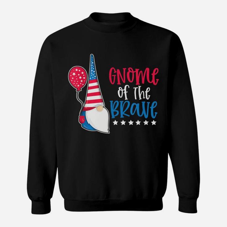 Gnome Of The Brave 4Th Of July Patriotic Red White Blue Usa Sweatshirt