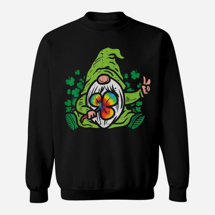 Gnome Tie Dye Shamrock Clover St Patricks Day Hippie Gift Sweatshirt