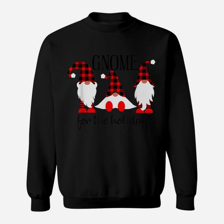 Gnomes For The Holidays Buffalo Plaid Gnome Christmas Xmas Sweatshirt