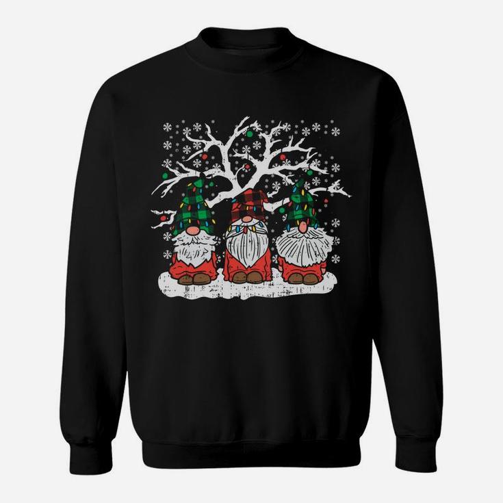 Gnomes Plaid Hat Christmas Garden Xmas Pajama Men Women Gift Sweatshirt Sweatshirt