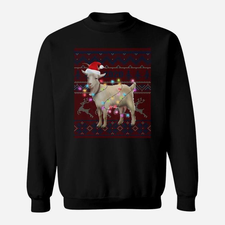 Goat Christmas Lights Ugly Sweater Goat Lover Gift Sweatshirt Sweatshirt