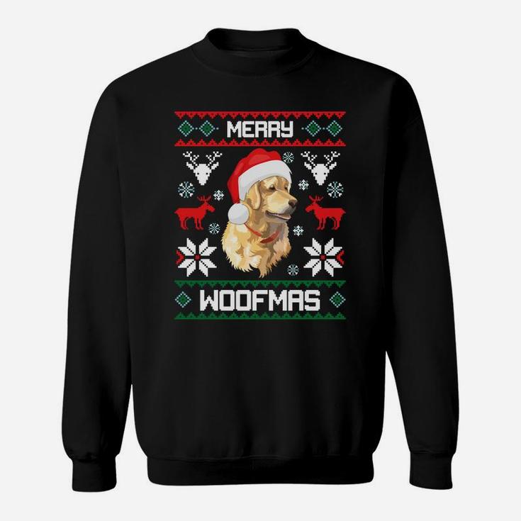 Golden Retriever Dog Merry Woofmas Christmas Sweatshirt Sweatshirt