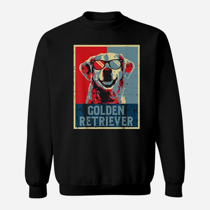 Golden Retriever Obama Poster Vintage Dog Owner Sweatshirt