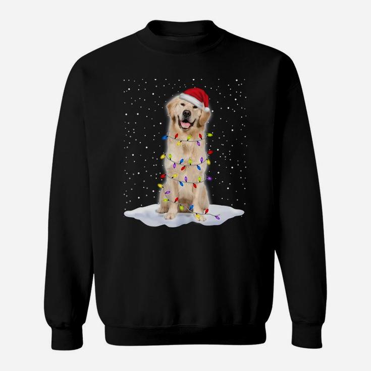 Golden Retriever Santa Christmas Tree Lights Xmas Gifts Sweatshirt