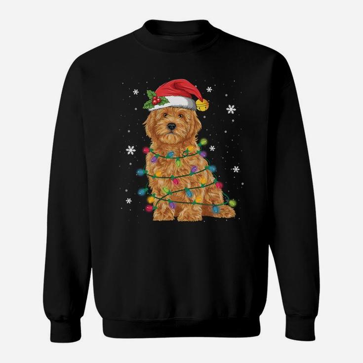 Goldendoodle Christmas Santa Hat Fairy Lights Pajama Gifts Sweatshirt Sweatshirt