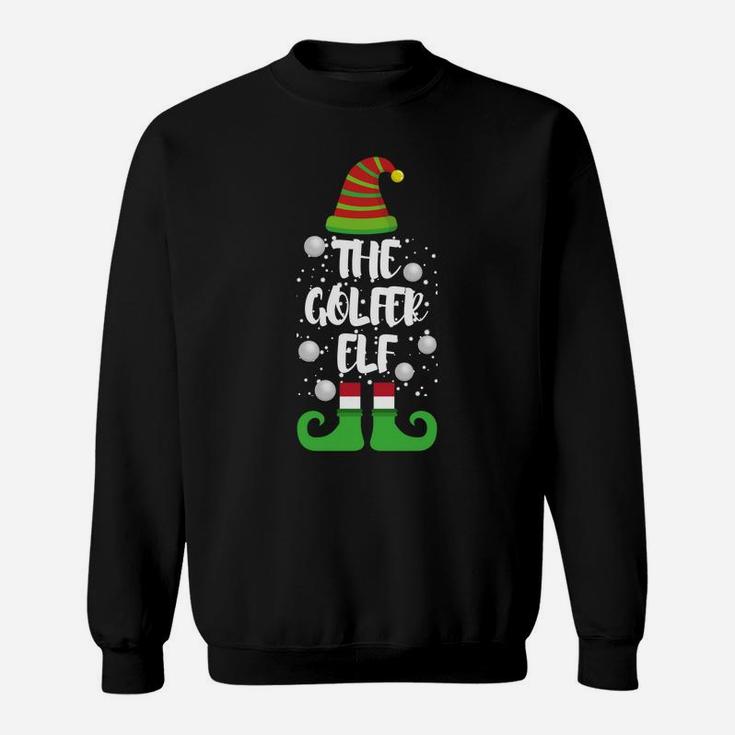 Golfer Elf Family Christmas Party Funny Gift Pajama Sweatshirt