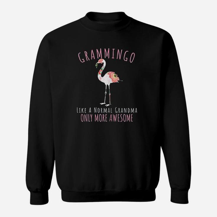 Grammingo Like An Grandma Only Awesome Floral Flamingo Sweatshirt